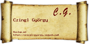 Czingl György névjegykártya