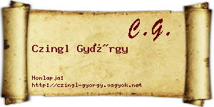 Czingl György névjegykártya